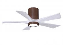 Matthews Fan Company IR5HLK-WN-MWH-42 - Irene-5HLK - 42" Five Blade Flush Mount Paddle Fan - 5CCT Integrated LED - Walnut Tone Finish