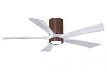 Matthews Fan Company IR5HLK-WN-MWH-52 - Irene-5HLK - 52" Five Blade Flush Mount Paddle Fan - 5CCT Integrated LED - Walnut Tone Finish