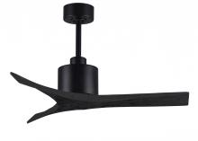 Matthews Fan Company MW-BK-BK-42 - Mollywood - 42" Ceiling Fan - Matte Black Finish - Matte Black Blades