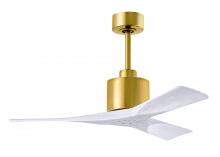 Matthews Fan Company NK-BRBR-MWH-42 - Nan - 42" Ceiling Fan - Brushed Brass - Matte White Blades