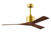 Matthews Fan Company NK-BRBR-WA-52 - Nan - 52" Ceiling Fan - Brushed Brass Finish - Walnut Tone Blades