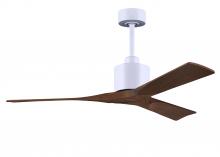 Matthews Fan Company NK-MWH-WA-52 - Nan - 52" Ceiling Fan - Matte White Finish - Walnut Tone Blades