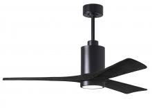 Matthews Fan Company PA3-BK-BK-52 - Patricia-3 - 52" Three Blade Ceiling Fan - 5CCT Integrated LED - Matte Black Finish