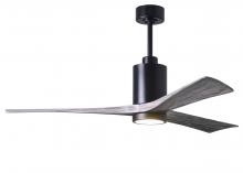 Matthews Fan Company PA3-BK-BW-60 - Patricia-3-60" Three Blade Ceiling Fan-5CCT Integrated LED-Matte Black Finish-Barn Wood Tone Bla