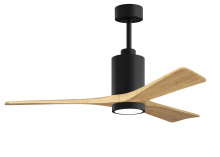 Matthews Fan Company PA3-BK-LM-52 - Patricia-3 - 52" Three Blade Ceiling Fan - 5CCT Integrated LED - Matte Black Finish