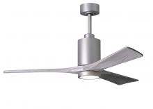 Matthews Fan Company PA3-BN-BW-52 - Patricia - 3 - 52" Three Blade Ceiling Fan - 5CCT Integrated LED - Brushed Nickel Finish