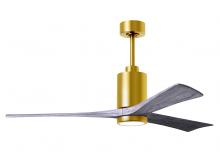Matthews Fan Company PA3-BRBR-BW-60 - Patricia - 3 - 60" Three Blade Ceiling Fan - 5CCT Integrated LED - Brushed Brass Finish