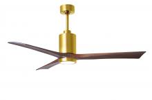Matthews Fan Company PA3-BRBR-WA-60 - Patricia-3-60" Three Blade Ceiling Fan-5CCT Integrated LED-Brushed Brass Finish-Walnut Tone Blad