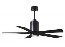 Matthews Fan Company PA5-BK-BK-52 - Patricia-5 - 52" Five Blade Ceiling Fan - 5CCT Integrated LED - Matte Black Finish