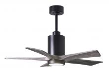 Matthews Fan Company PA5-BK-BW-42 - Patricia-5-42" Five Blade Ceiling Fan-5CCT Integrated LED-Matte Black Finish-Barn Wood Tone Blad