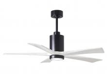 Matthews Fan Company PA5-BK-MWH-52 - Patricia-5 - 52" Five Blade Ceiling Fan - 5CCT Integrated LED - Matte Black Finish