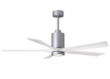 Matthews Fan Company PA5-BN-MWH-60 - Patricia-5-60" Five Blade Ceiling Fan-5CCT Integrated LED-Brushed Nickel Finish-Matte White Blad