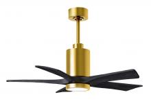 Matthews Fan Company PA5-BRBR-BK-42 - Patricia-5 - 42" Five Blade Ceiling Fan - 5CCT Integrated LED - Brushed Brass Finish