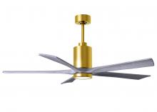 Matthews Fan Company PA5-BRBR-BW-60 - Patricia-5 - 60" Five Blade Ceiling Fan - 5CCT Integrated LED - Brushed Brass Finish
