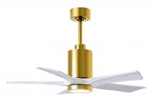 Matthews Fan Company PA5-BRBR-MWH-42 - Patricia-5 - 42" Five Blade Ceiling Fan - 5CCT Integrated LED - Brushed Brass Finish