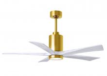 Matthews Fan Company PA5-BRBR-MWH-52 - Patricia-5 - 52" Five Blade Ceiling Fan - 5CCT Integrated LED - Brushed Brass Finish