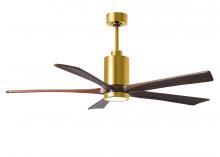 Matthews Fan Company PA5-BRBR-WA-60 - Patricia-5 - 60" Five Blade Ceiling Fan - 5CCT Integrated LED - Brushed Brass Finish