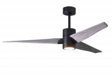 Matthews Fan Company SJ-BK-BW-60 - Super Janet - 60" Ceiling Fan - Integrated LED - Matte Black Finish - Barn Wood Tone Blades