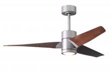 Matthews Fan Company SJ-BN-WN-52 - Super Janet - 52" Ceiling Fan - Integrated LED - Brushed Nickel Finish - Walnut Tone Blades