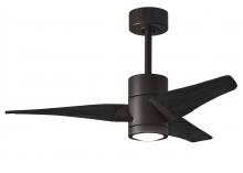 Matthews Fan Company SJ-TB-BK-42 - Super Janet - 42" Ceiling Fan - Integrated LED - Textured Bronze Finish - Matte Black Blades