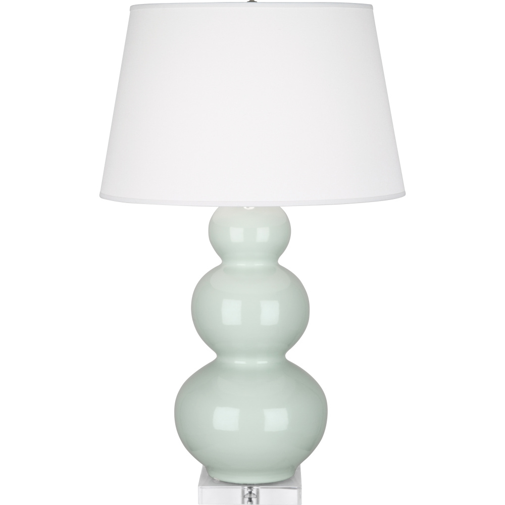 Celadon Triple Gourd Table Lamp