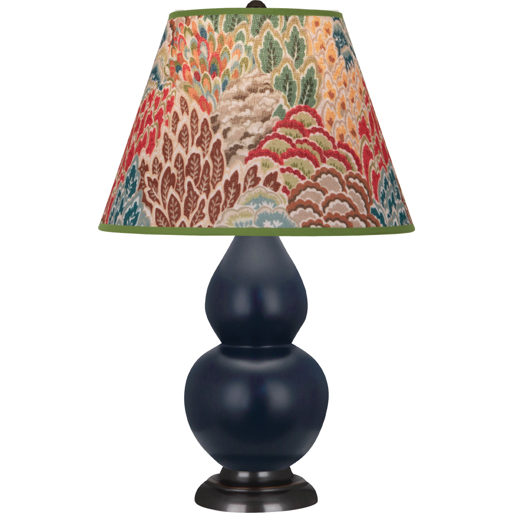 Matte Midnight Blue Small Double Gourd Accent Lamp
