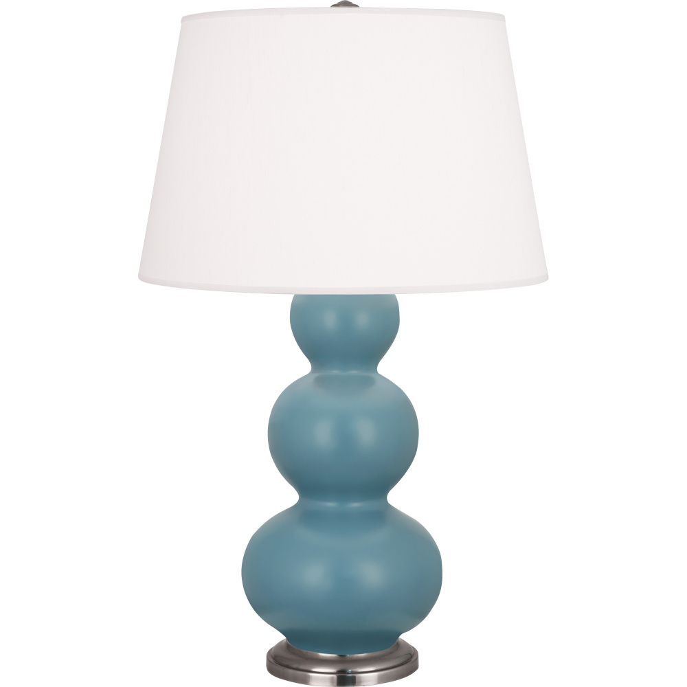 Matte Steel Blue Triple Gourd Table Lamp