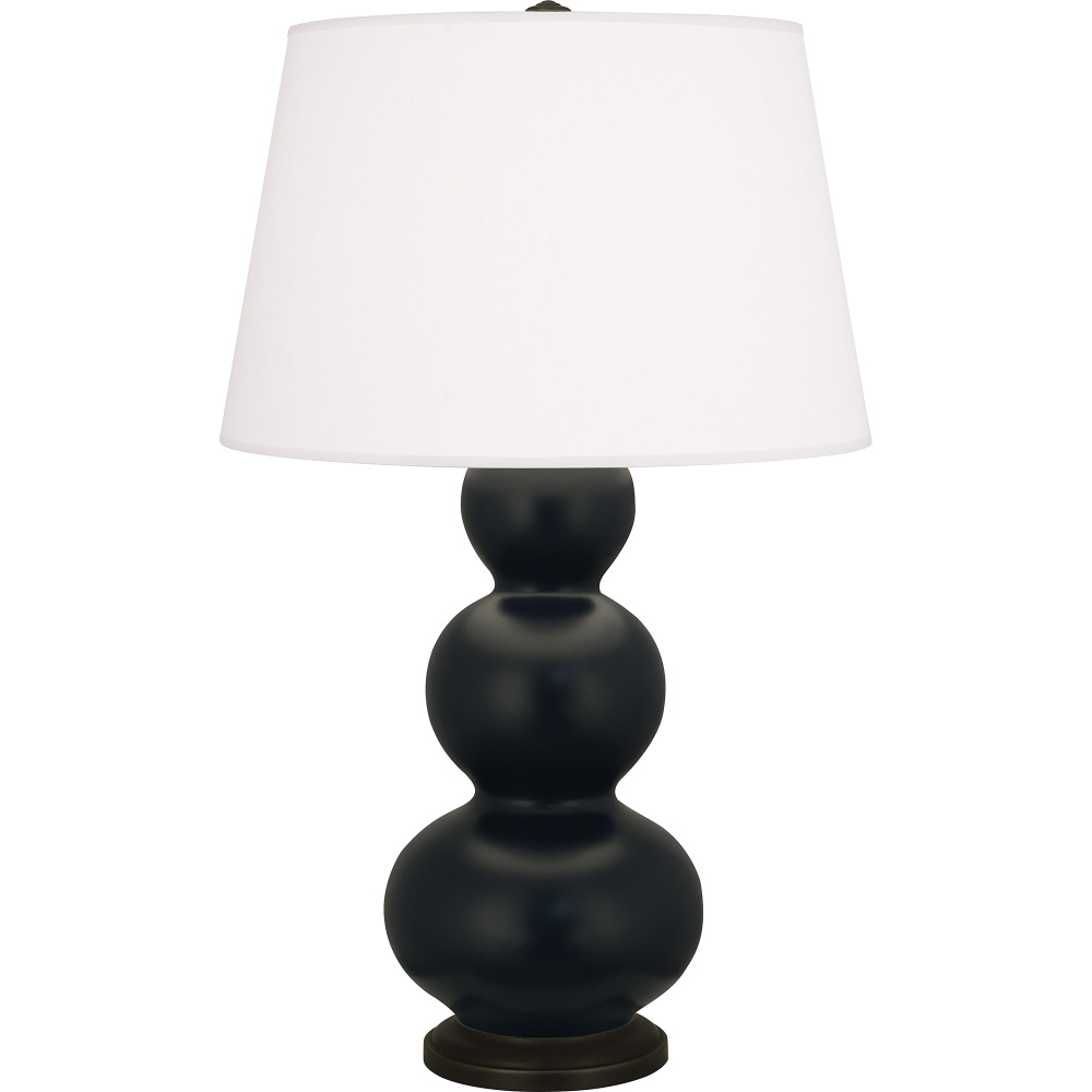 Matte Obsidian Triple Gourd Table Lamp