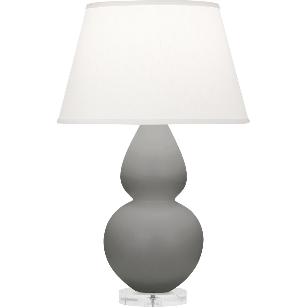 Matte Smokey Taupe Double Gourd Table Lamp