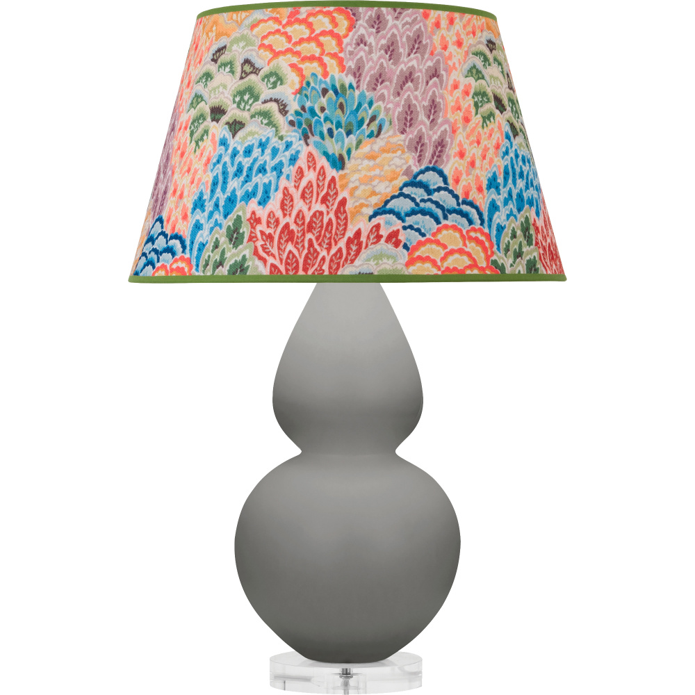 Matte Smokey Taupe Double Gourd Table Lamp