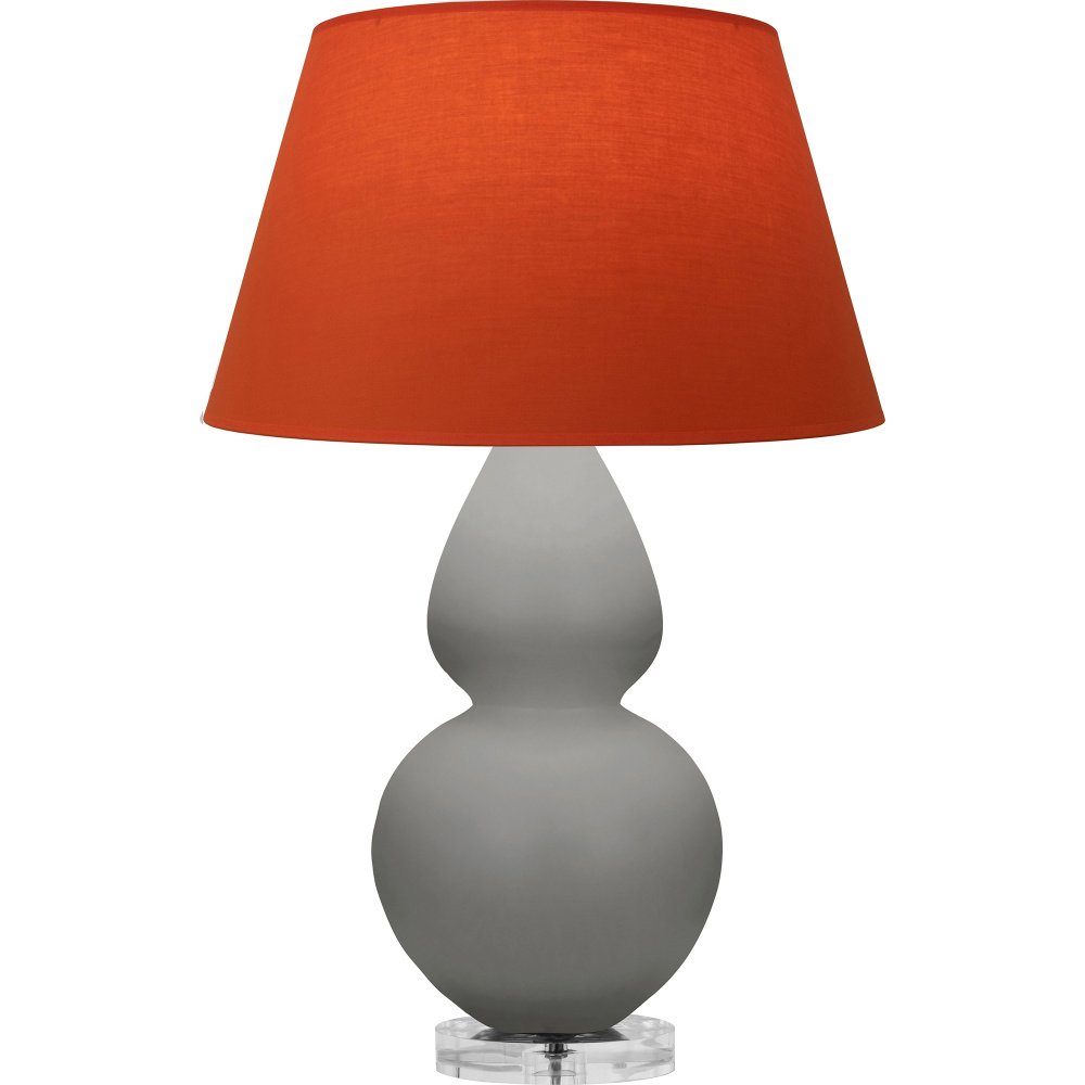 Matte Smokey Taupe Double Gourd Table Lamp