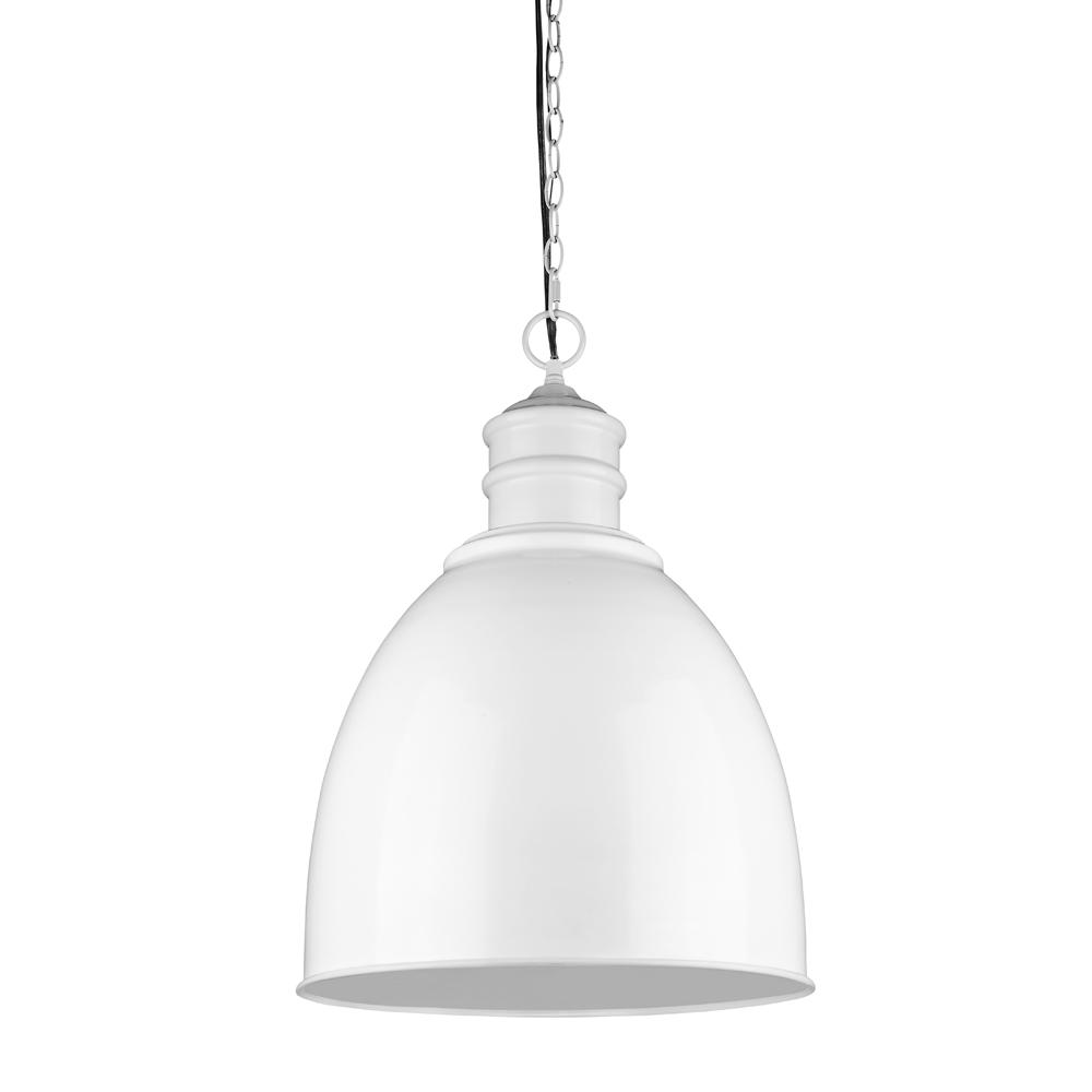 Colby Indoor 1-Light Pendant W/Metal Shade In White