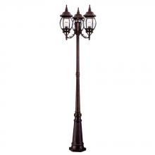 Acclaim Lighting 5179BW - Chateau Collection 3-Head Burled Walnut Surface-Mount Outdoor Post Combination