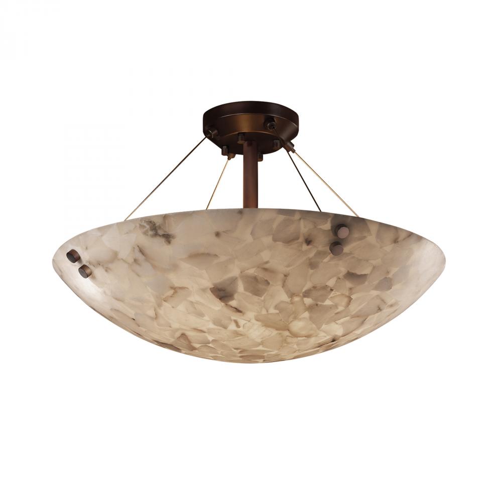 18" LED Semi-Flush Bowl w/ PAIR SQUARE FINIALS