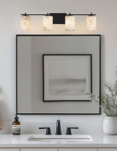 Justice Design Group ALR-8444-10-MBLK - Era 4-Light Bath Bar