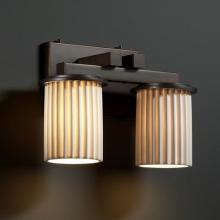 Justice Design Group POR-8772-10-WFAL-CROM - Dakota 2-Light Straight-Bar Bath Bar