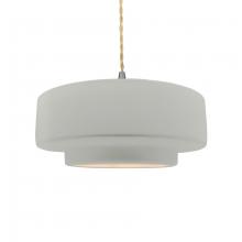 Justice Design Group CER-6543-MAT-NCKL-BEIG-TWST - Medium Tier 1-Light Pendant