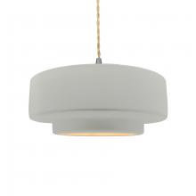 Justice Design Group CER-6543-MTGD-NCKL-BEIG-TWST - Medium Tier 1-Light Pendant