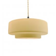 Justice Design Group CER-6543-MYLW-MBLK-BEIG-TWST - Medium Tier 1-Light Pendant
