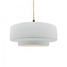 Justice Design Group CER-6543-WHT-MBLK-BEIG-TWST - Medium Tier 1-Light Pendant