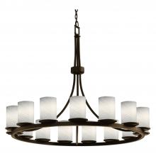 Justice Design Group FSN-8715-10-WEVE-DBRZ-LED15-10500 - Dakota 15-Light 1-Tier Ring LED Chandelier