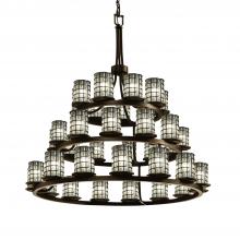 Justice Design Group WGL-8712-10-GRCB-DBRZ - Dakota 36-Light 3-Tier Ring Chandelier