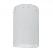 Justice Design Group CER-0995W-WTWT-LED1-1000 - Small LED Cylinder w/ Perfs - Open Top & Bottom (Outdoor)