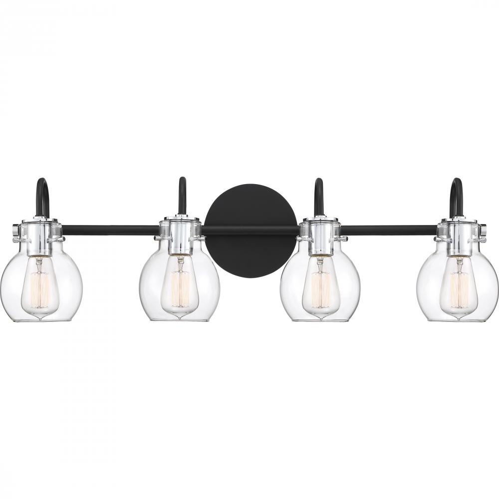 Andrews 4-Light Earth Black Vanity Light