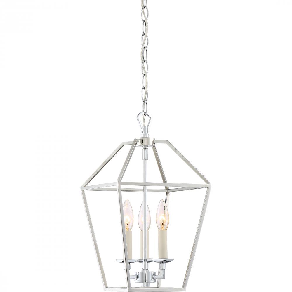 Aviary 3-Light Polished Nickel Mini Pendant Light