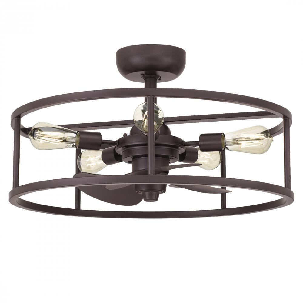 New Harbor 5-Light Western Bronze Ceiling Fan Light
