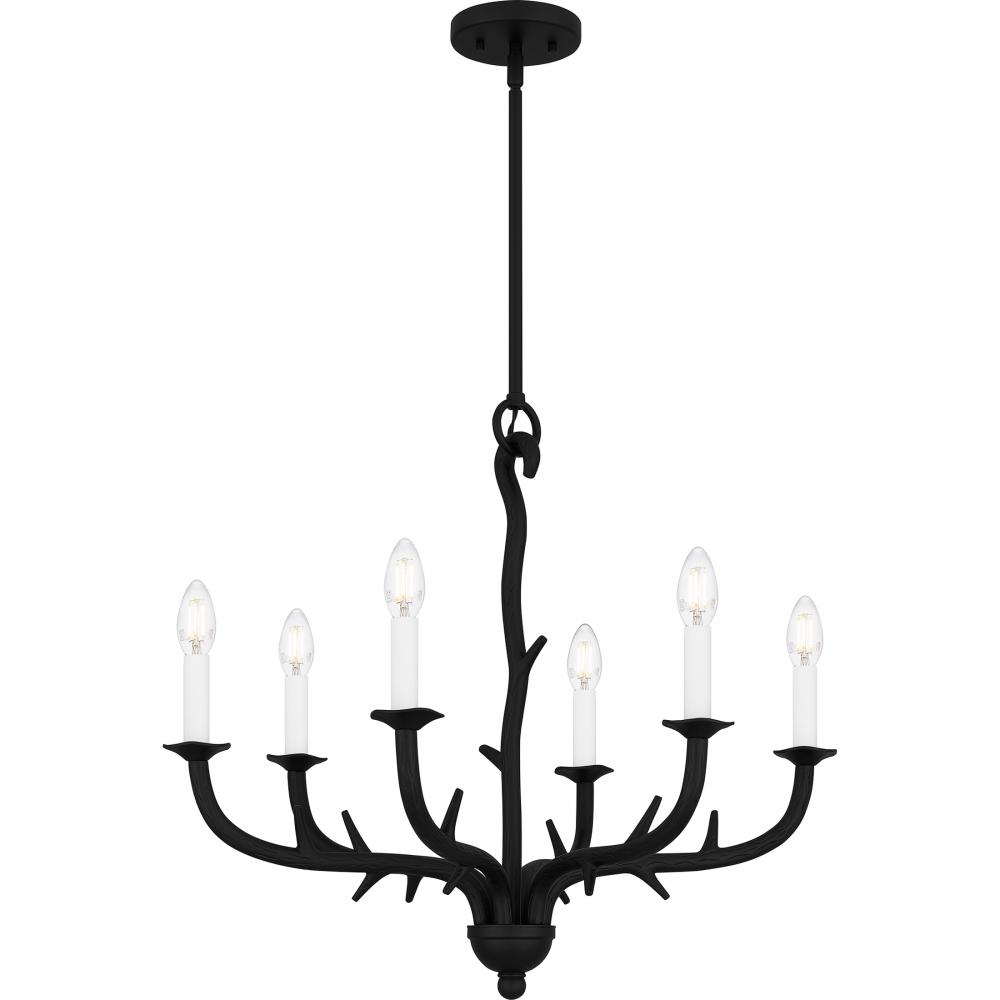 Oakley 6-Light Earth Black Chandelier