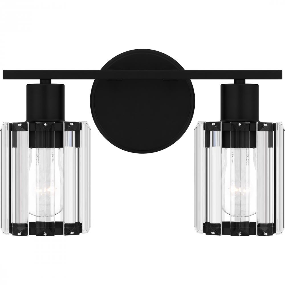 Isla 2-Light Matte Black Vanity Light