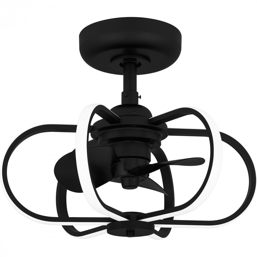 Zuri Integrated LED Matte Black Fan Light