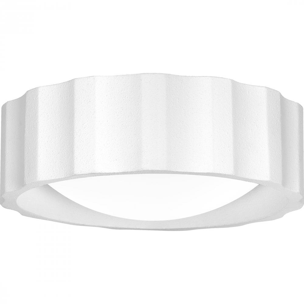 Roscoe 2-Light Textured White Flush Mount Light
